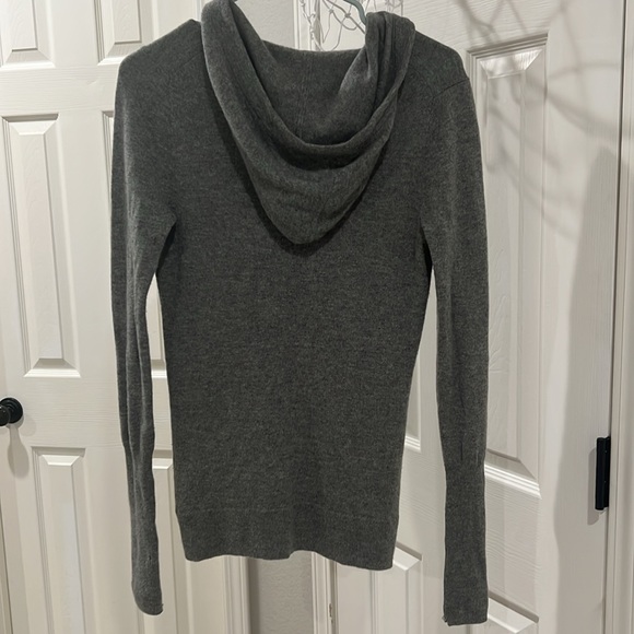 J Crew cashmere fitted hooded sweater.  Gorgeous. - Picture 4 of 9